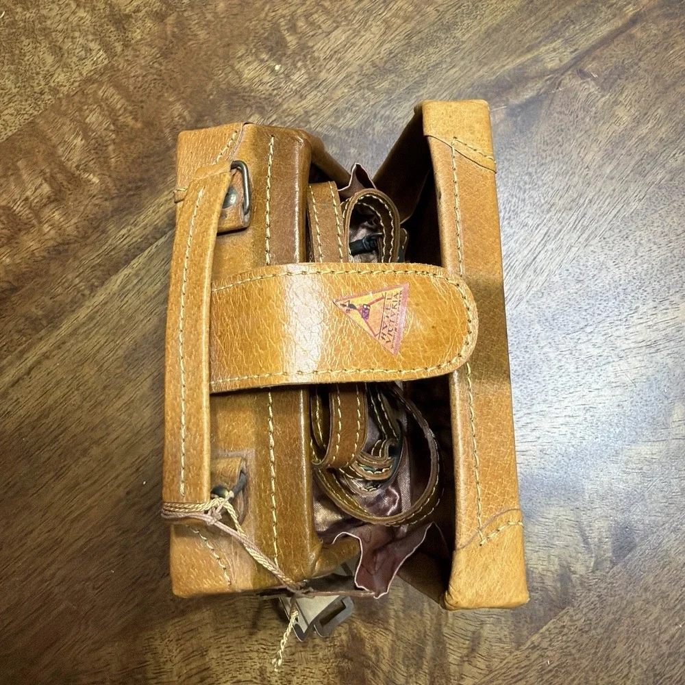 Pacific Spectrum Real Leather Bear Baggage Mini Suitcase Bag New!